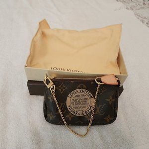 Vintage Louis Vuitton Trunks & Bags Mini Pochette with gold chain handle